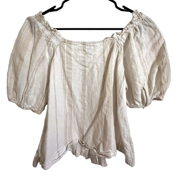 Madewell Linen-Blend Square-Neck Button-Front Top - Picture 2 of 3